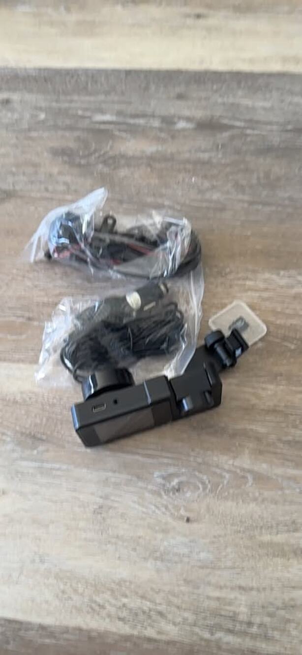 Dual Lens Dash Camera with SD Card and Cables